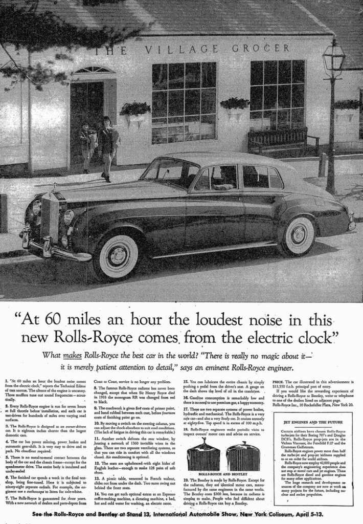 David Ogilvy Rolls-Royce Ad 1957