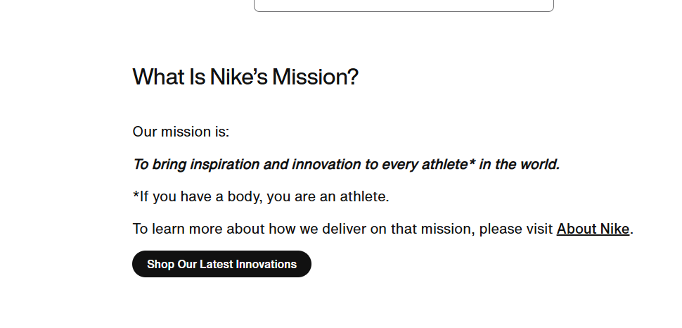 Nike’s mission statement